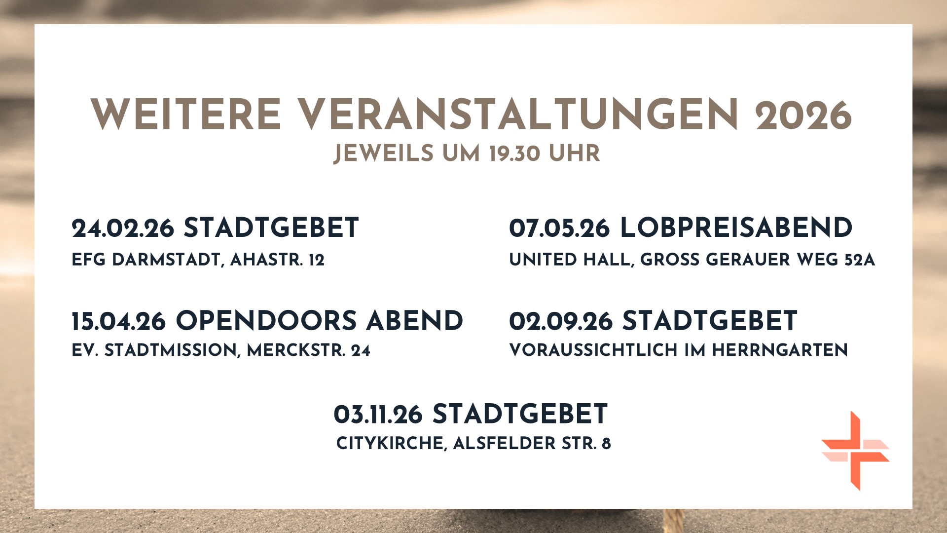 Mehr über den Artikel erfahren Stadtgebet | 24. Februar 2026